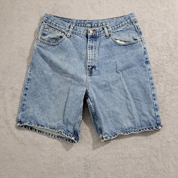 Vintage Y2k Members Mark Mens Blue Denim Jean Shorts Size 34x9  JCT - Picture 1 of 6